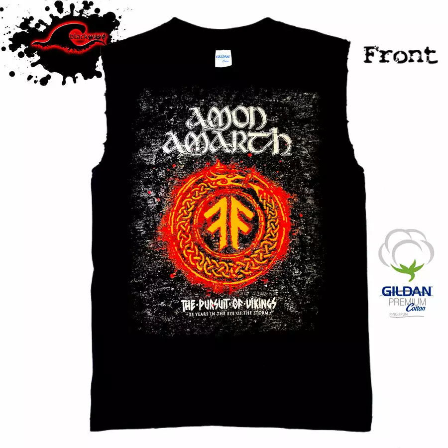 Gildan - Premium Amon Amarth - The Pursuit Of Vikings - Frayed-Cut Modified Singlet - Image 2