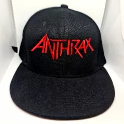 Caps Anthrax - Classic Red Logo - Black Double Snapback Cap