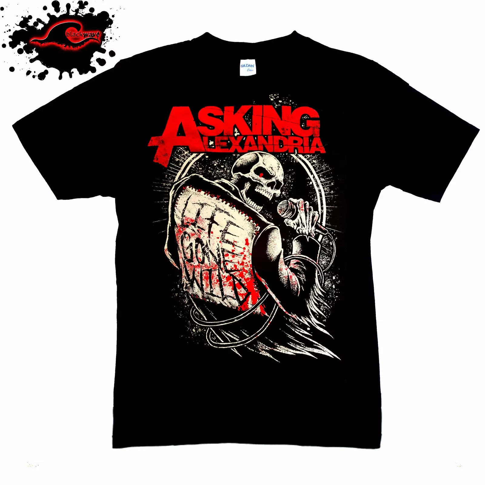 Gildan - Premium Asking Alexandria - Life Gone Wild - Band T-Shirt
