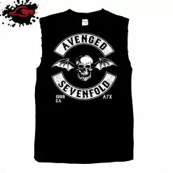 Gildan - Premium Avenged Sevenfold - Deathbat - Frayed-Cut Modified Singlet