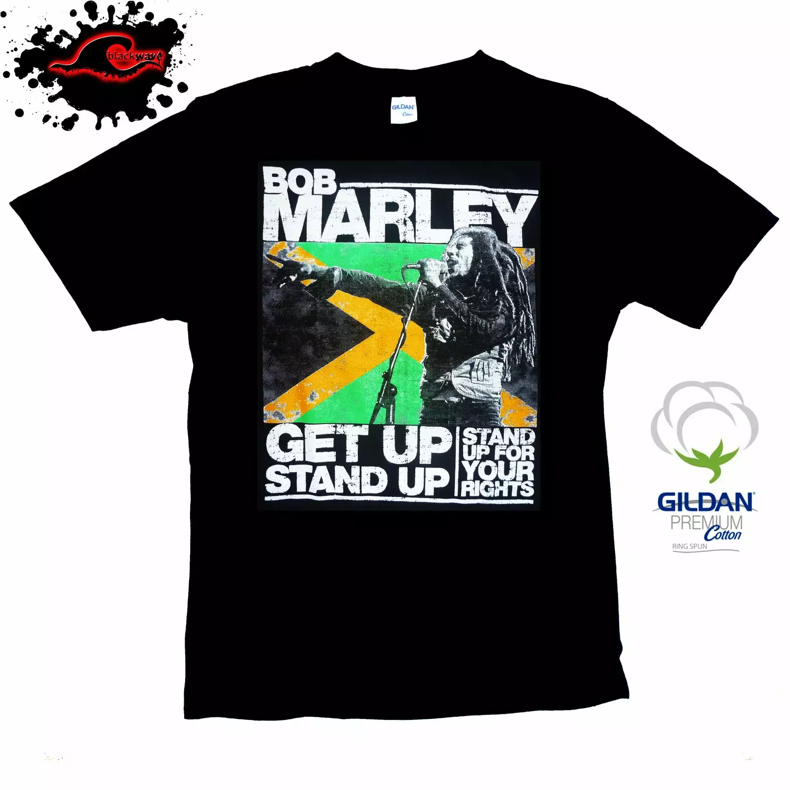 Gildan - Premium Bob Marley - Stand Up For Your Rights - Reggae Band T-Shirt