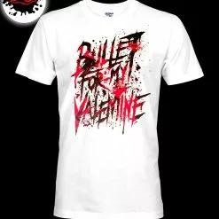 Gildan - Premium Bullet For My Valentine - Splattered Logo - White Band T-Shirt