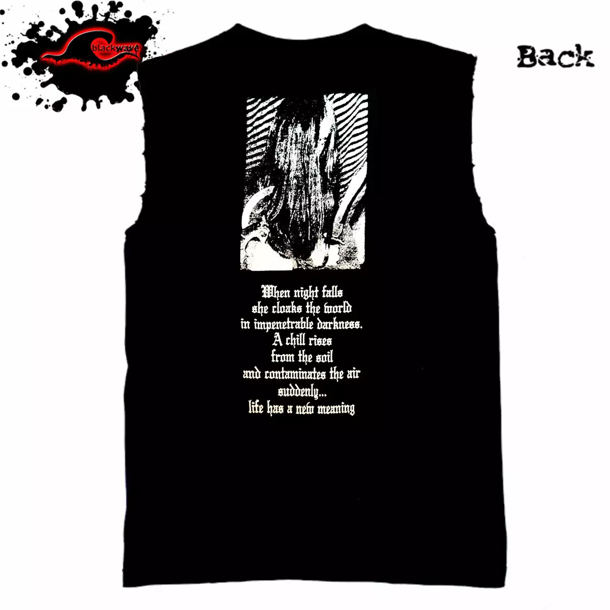 Gildan - Premium Burzum - When Night Falls - Frayed-Cut Modified Singlet - Image 2