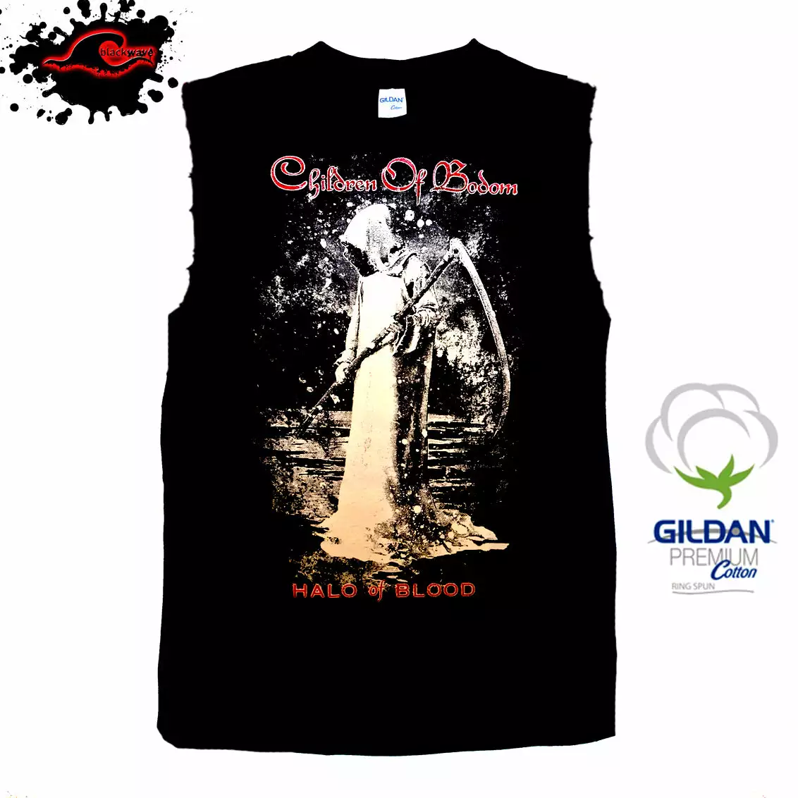 Gildan - Premium Children Of Bodom - Halo Of Blood - Frayed-Cut Modified Singlet