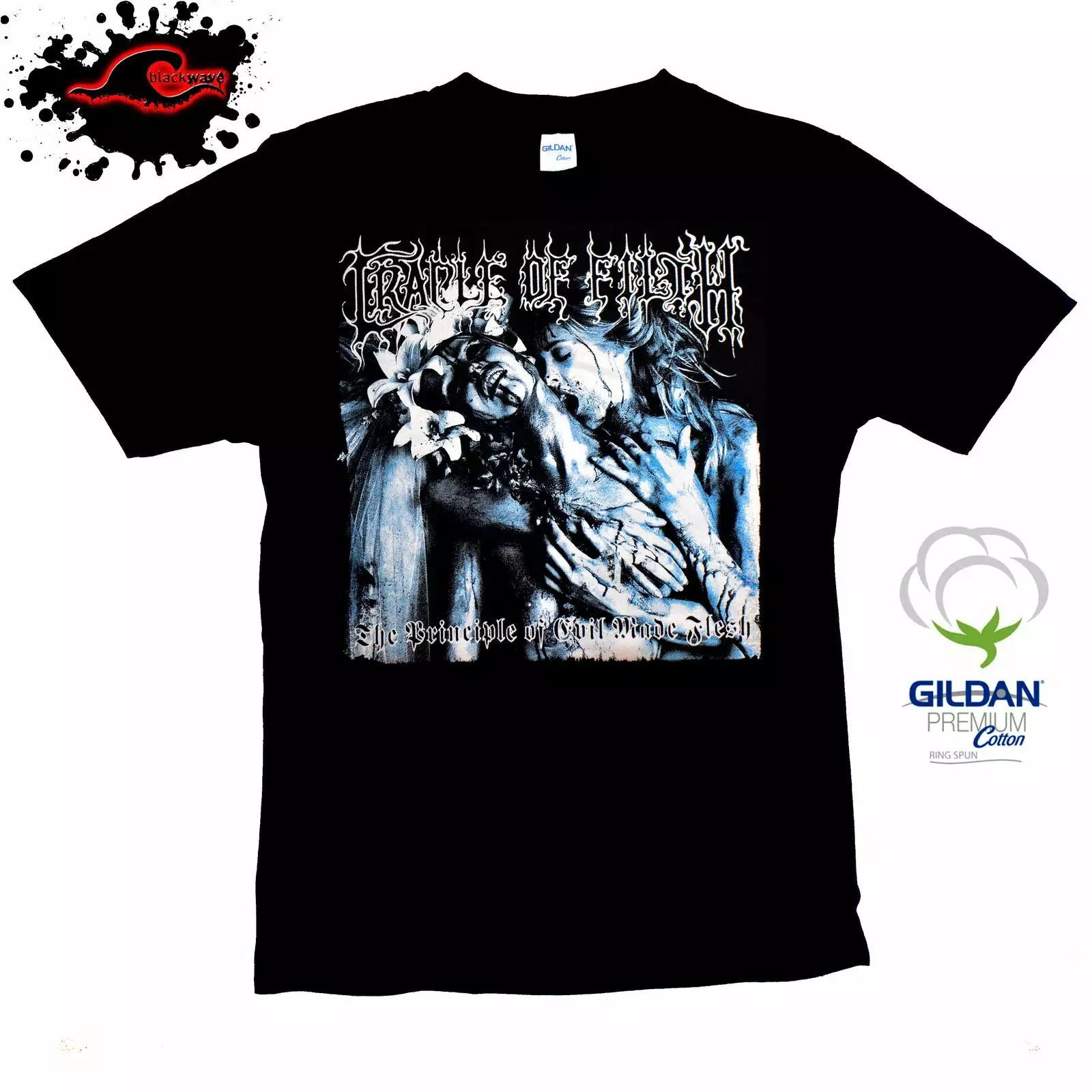 Gildan - Premium Cradle Of Filth - Principle Of Evil Made Flesh - Band T-Shirt In XXL & XXXL
