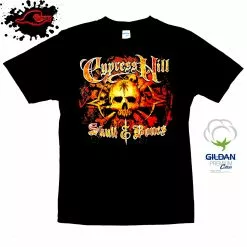 Gildan - Premium Cypress Hill - Skull & Bones - Hip Hop T-Shirt