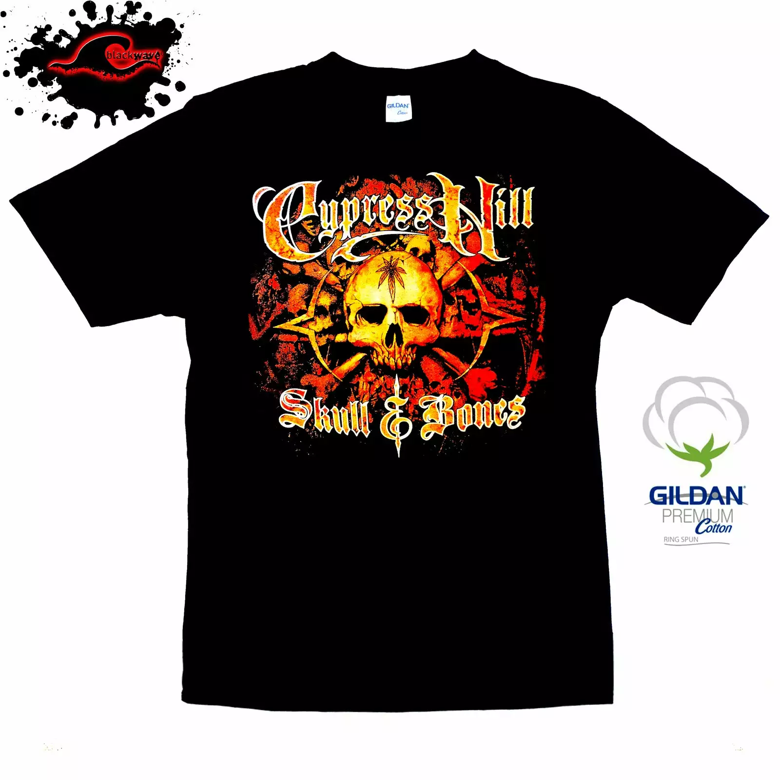 Gildan - Premium Cypress Hill - Skull & Bones - Hip Hop T-Shirt