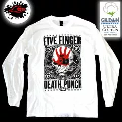 Gildan - Premium Five Finger Death Punch - White - Long Sleeve Band Shirt