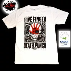 Gildan - Premium Five Finger Death Punch - Classic Logo - White Band T-Shirt