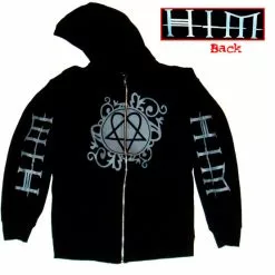 HIM - Grey Logo - Negative Clothing Seamless Zip - Band Hoodie