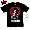 Gildan - Premium Jimi Hendrix - Red Back - Band T-Shirt In XXL & XXXL