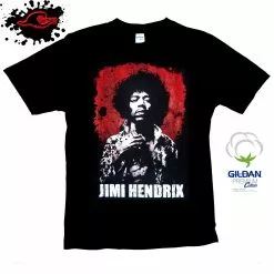 Gildan - Premium Jimi Hendrix - Red Back - Band T-Shirt In XXL & XXXL
