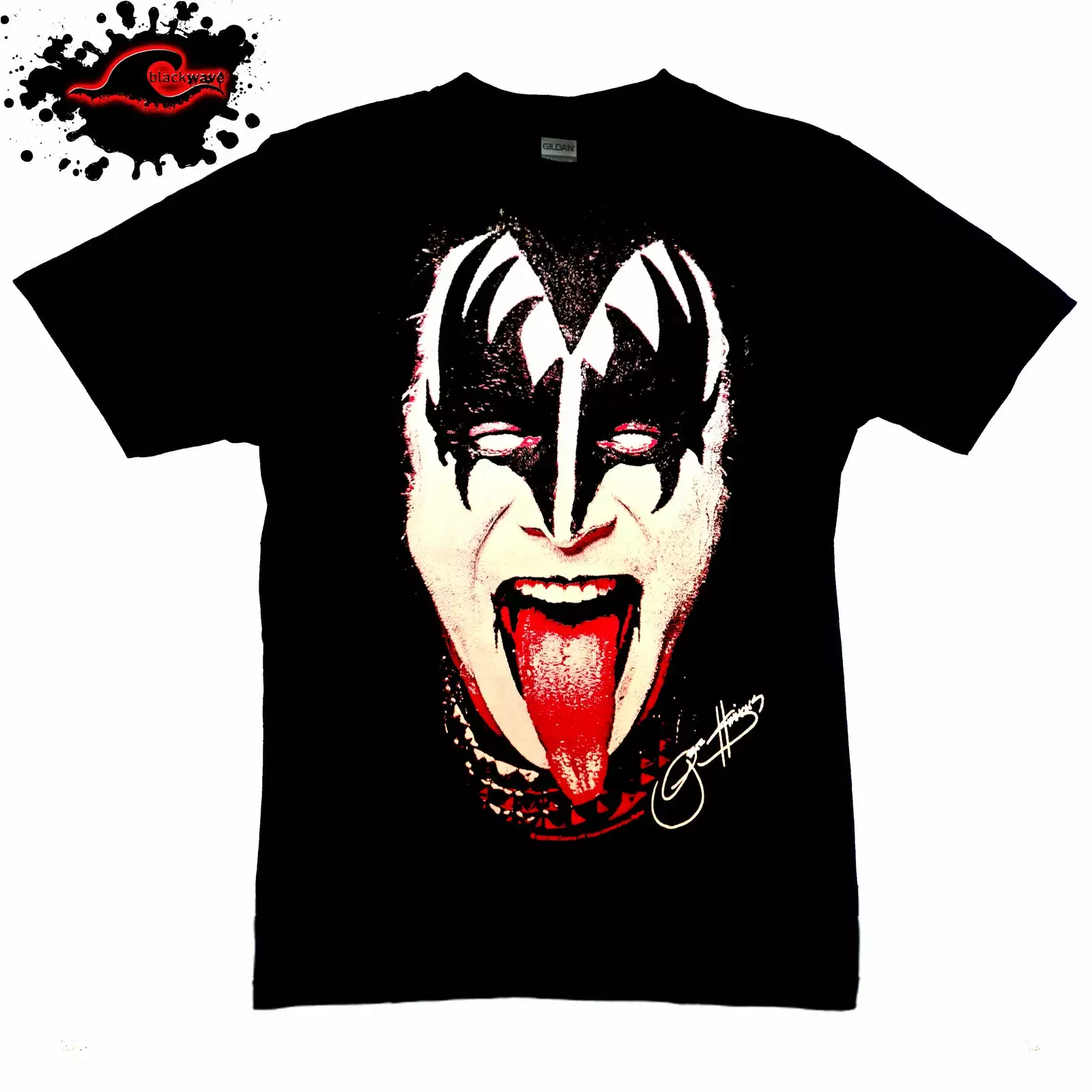 Gildan - Premium KISS - Demon - Gene Simmons - Frayed-Cut Modified Singlet