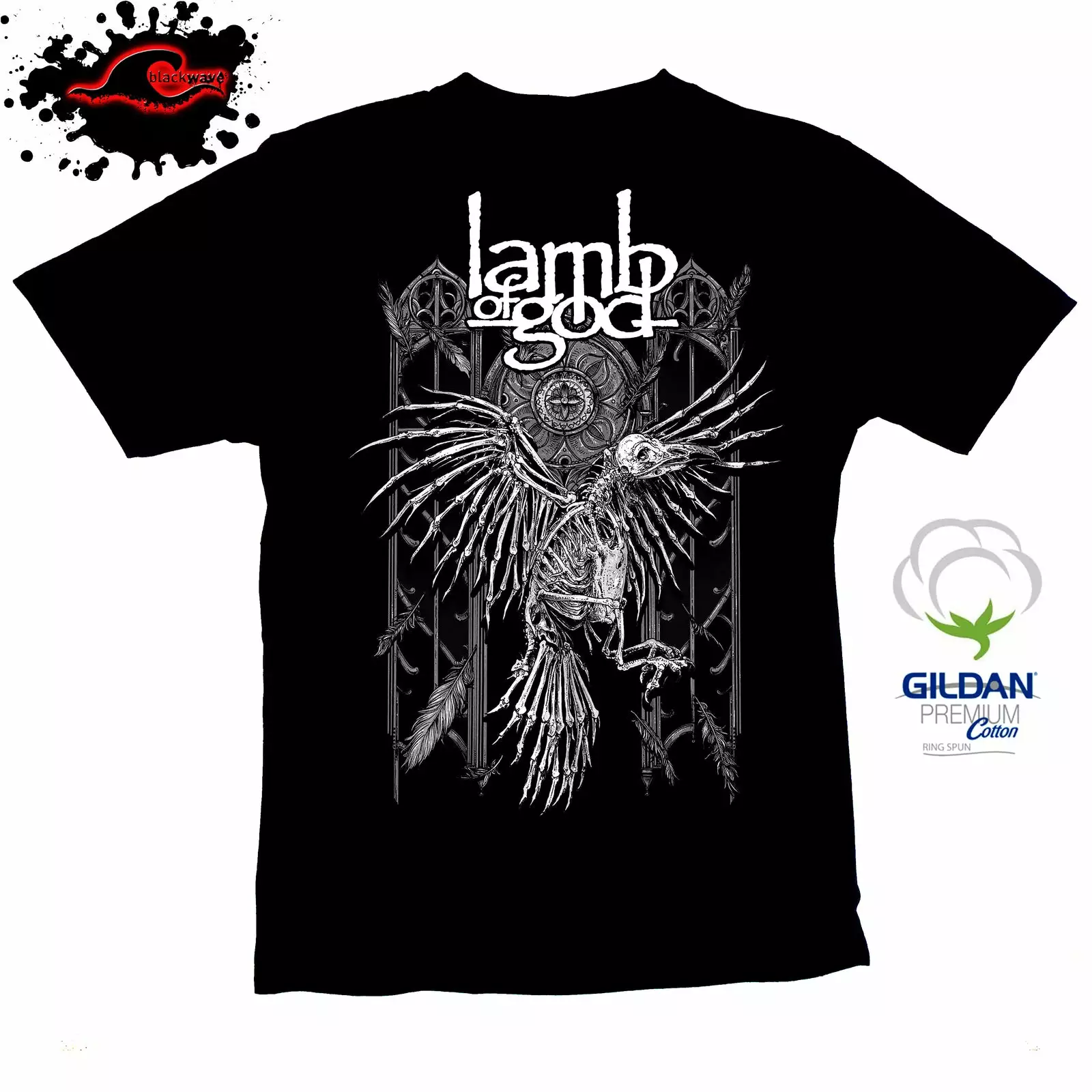 Gildan - Premium Lamb Of God - Chest Crest - Band T-Shirt - Image 2