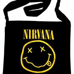 Calico Messenger/Sling Bag Nirvana - Smiley Face - Black Cotton Messenger Bag