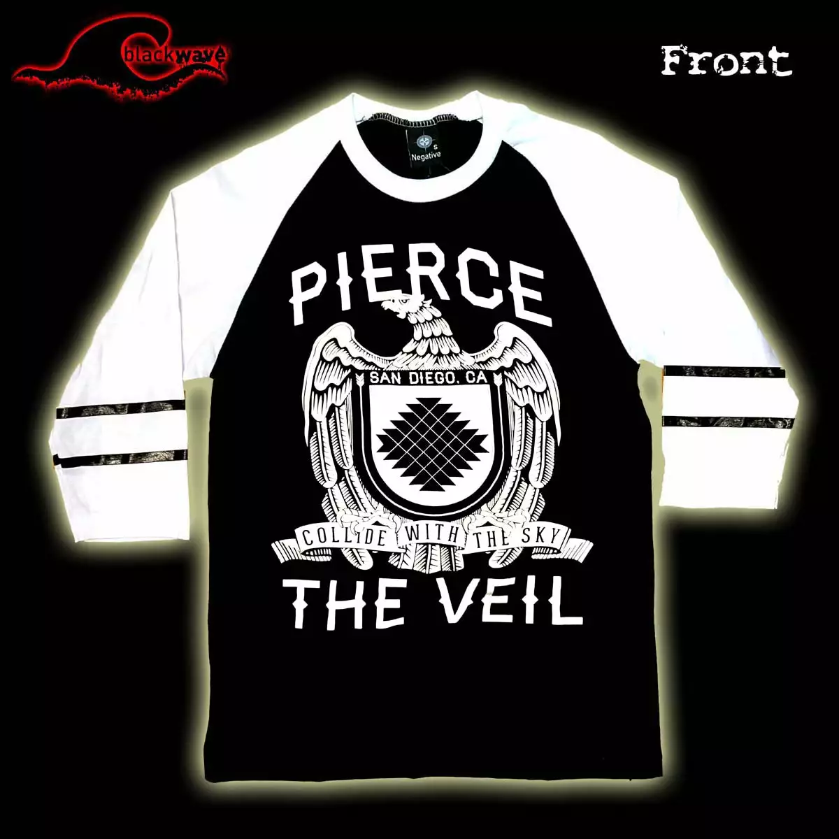 Negative - Raglan Pierce The Veil - Collide With The Sky - Raglan Baseball Shirt