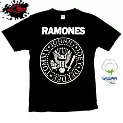 Gildan - Premium Ramones - Vintage Logo - White Band T-Shirt