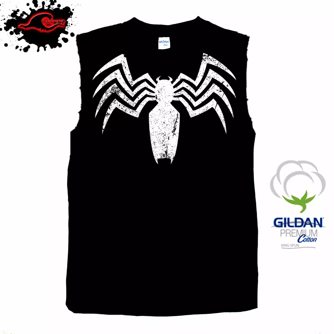 Gildan - Hammer Venom - Vintage Logo - Frayed-Cut Modified Marvel Singlet In XXL & XXXL