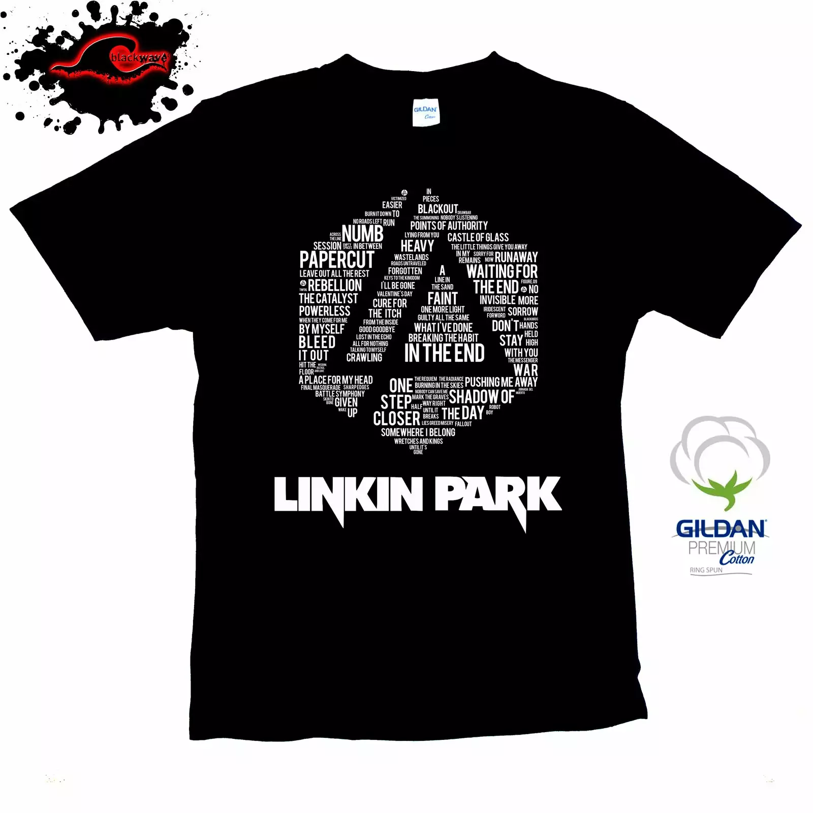 Gildan - Premium Linkin Park - Discography - Frayed-Cut Modified Singlet